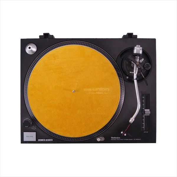 "MUSTARD YELLOW" DISK UNION Suede Leather Turntable Slipmat