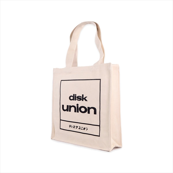 DISK UNION Square Logo Tote Bag