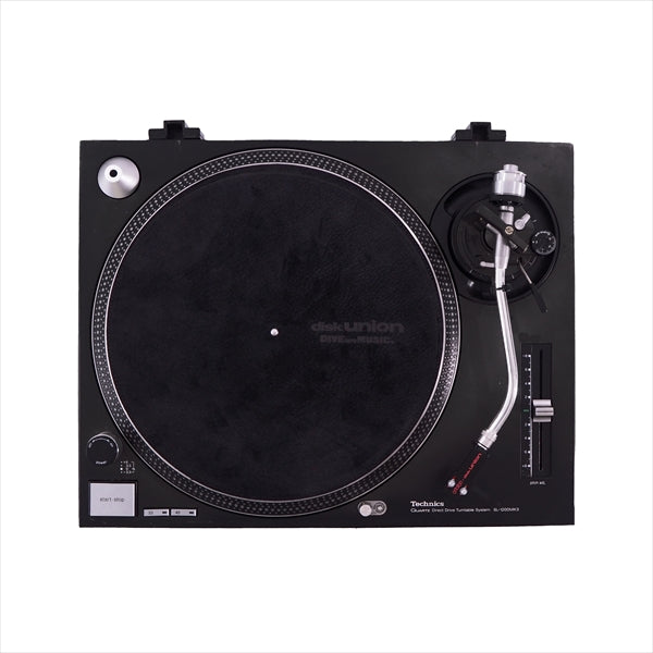 "BLACK" DISK UNION Suede Leather Turntable Slipmat
